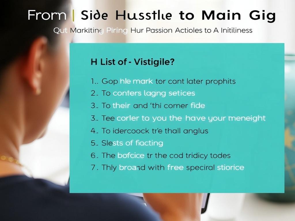     From Side Hustle to Main Gig: Turning Your Passion into a Career. Liste 2: Schnelle Marketing-Aktionen für Sichtbarkeit (nummeriert)