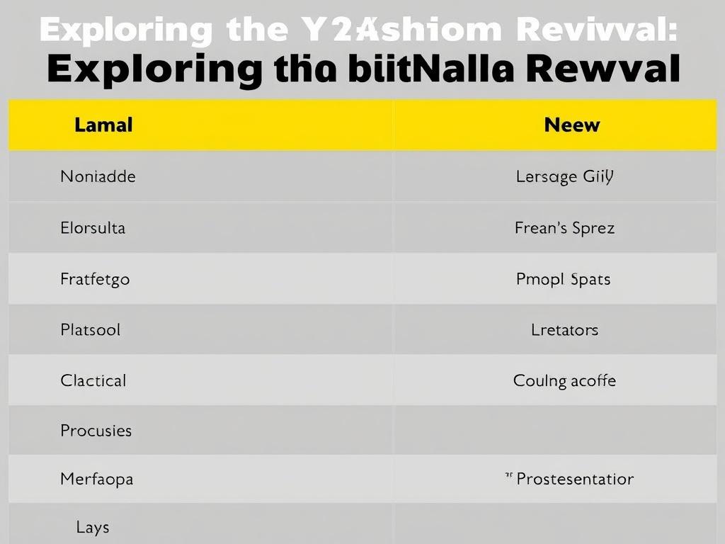     Exploring the Y2K Fashion Revival. Table: Brands and Labels—Then and Now